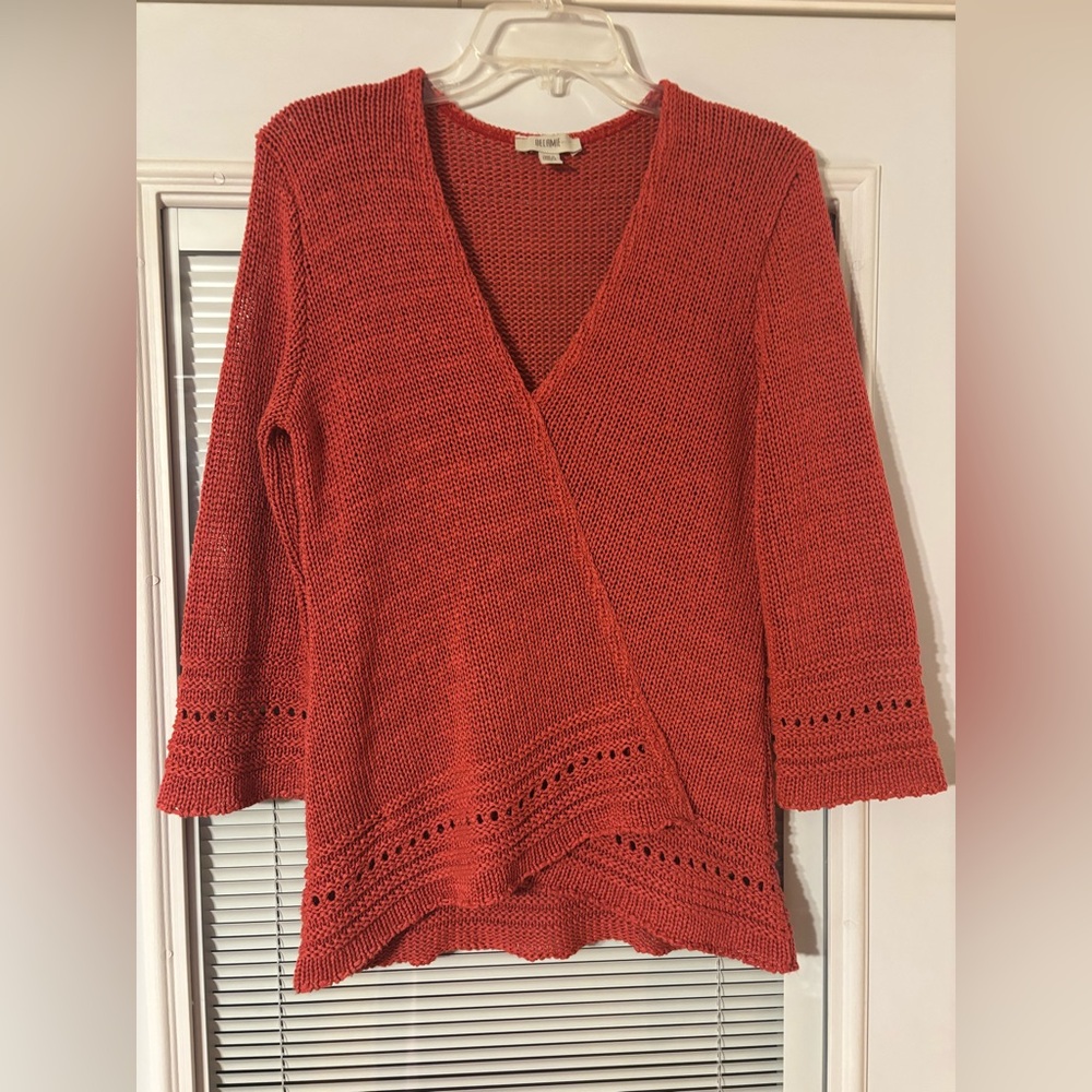 Bellamie Coral V-Neck Sweater